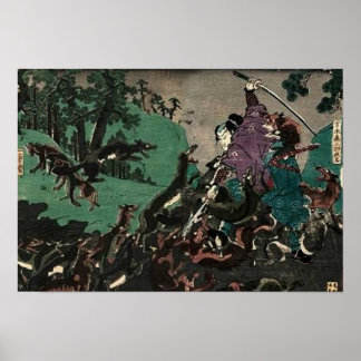 Pôster Miyamoto Musashi Utagawa Kuniyoshi