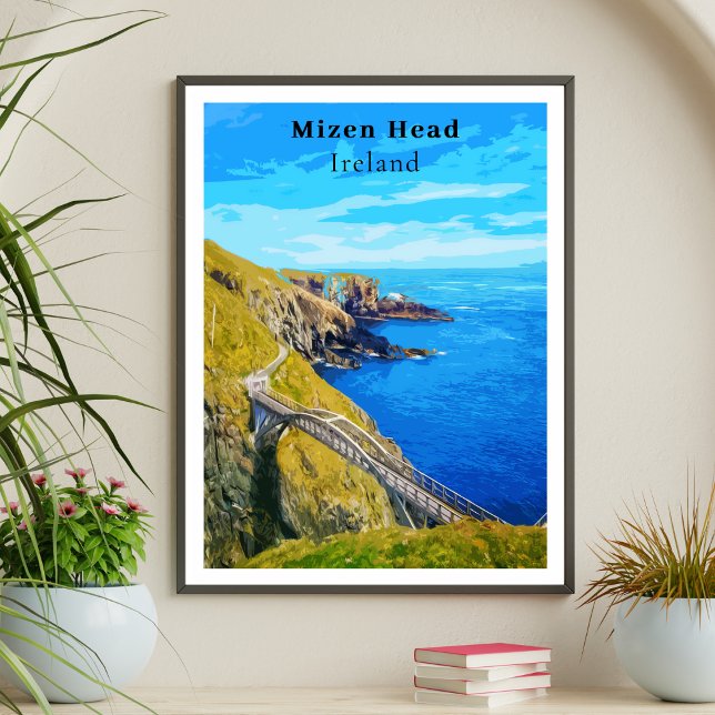 Poster Mizen Head Cork Ireland - Estilo Retroativo (Criador carregado)