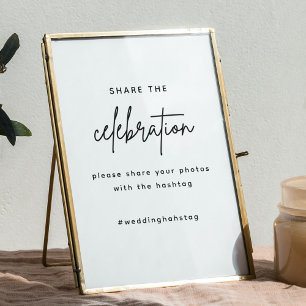 Poster Mkdern Compartilhe o sinal de hahshtag de casament