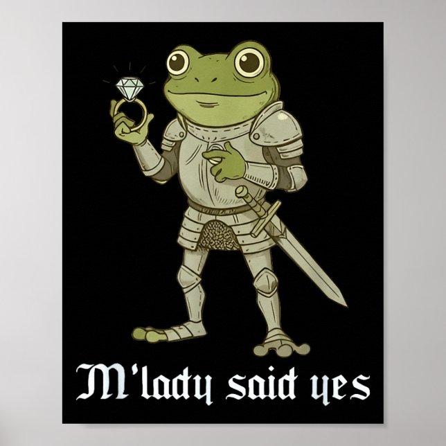 Poster M'lady Said Yes Funny Frog Couple Matching  (Frente)