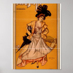 Poster Mlle. Fifi, "aqui eu estou!" Teatro do vintage