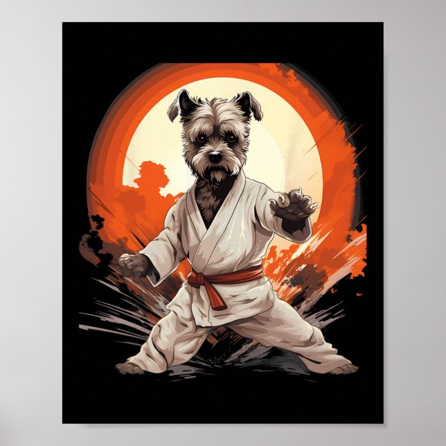Poster Mma Miniatura Schnauzer Cachorro Karate Men Mulher (Frente)