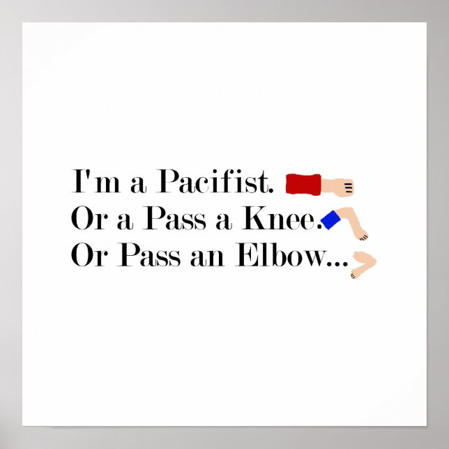 Pôster MMA Pacifist Humor Design (Frente)