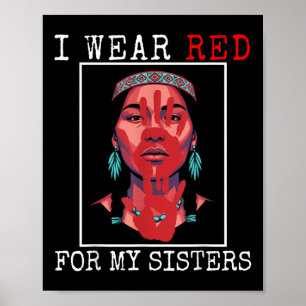 Poster Mmiw Nativa Indígena Americana Eu Uso Vermelho Pel