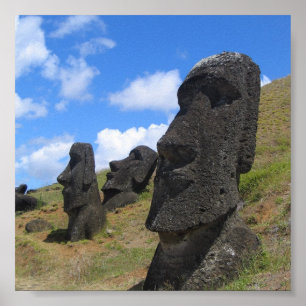 Pôster Moai em Rano Raraku, Ilha de Páscoa
