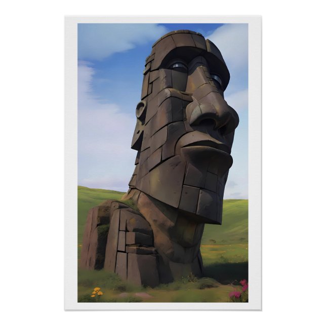 Pôster Moai sobre Molehill (Frente)