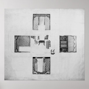 Poster Mobiliário para uma sala de estar pequena