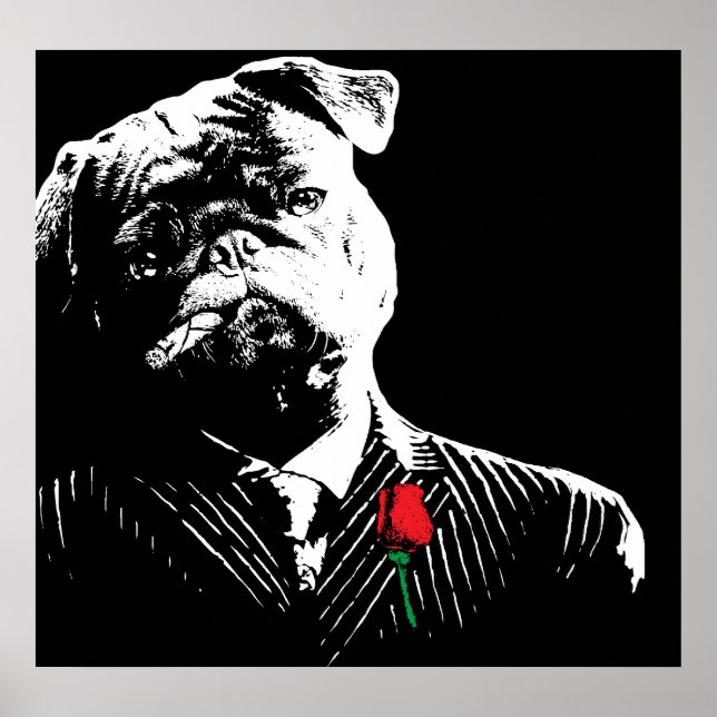 Poster Mobster Pug (Frente)