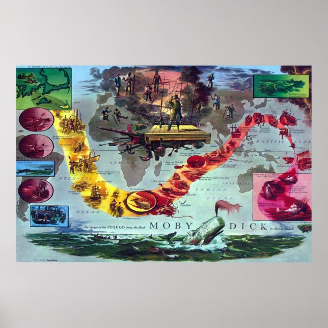 Poster Moby Dick Viagem do Pequod Herman Melville (Frente)