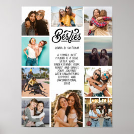 Poster Moça Besties 10 fotos texto personalizado fonte pr
