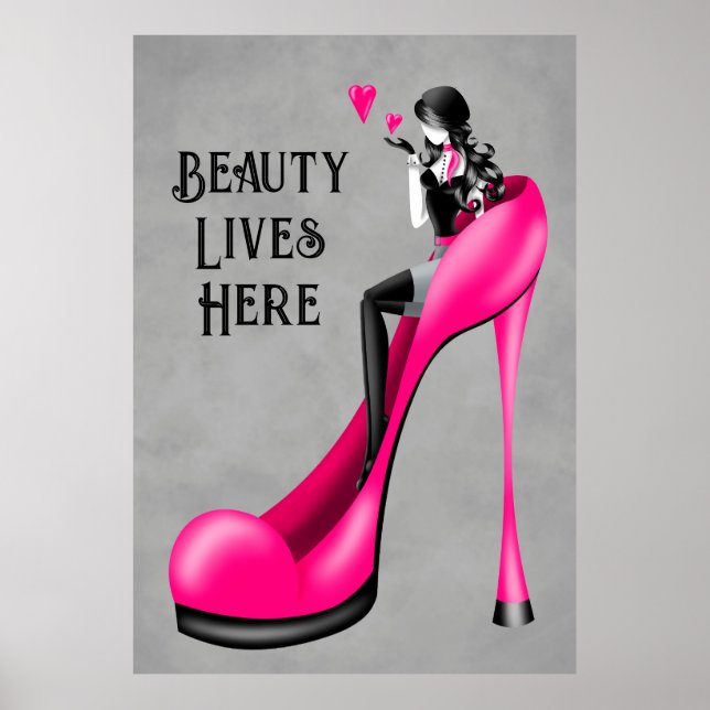 Poster Moça Moda em Stiletto (Frente)