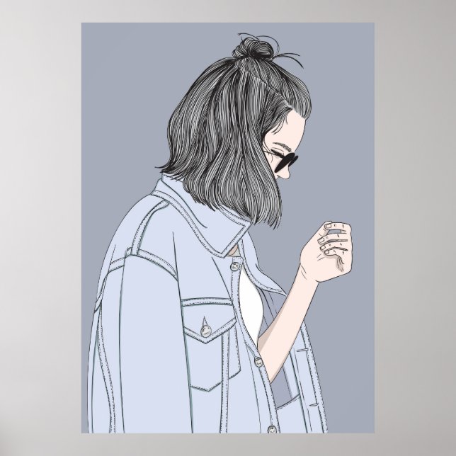 Poster Moça Vestindo roupas modernas (Frente)