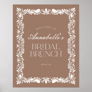Poster Mocha Brown Talavera Fiesta Bridal Brunch