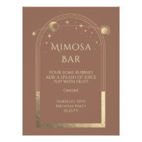 Mocha Celestial Dourado Mimosa Bar Sol Lua Estrela