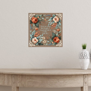 Poster Mocha Floral Bíblia Verso Personalizável