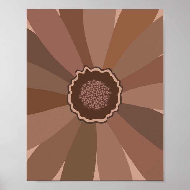 Poster Mocha Mousse Daisy Floral (Frente)