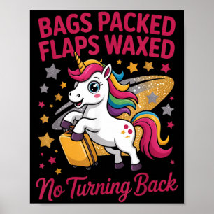 Poster Mochilas embaladas abas enceradas Viagem engraçada
