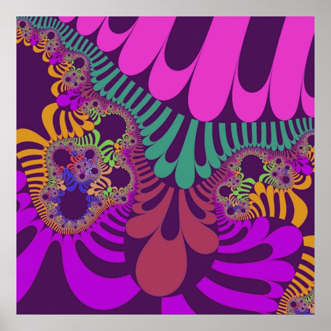 Pôster Mod roxo e rosa (Frente)