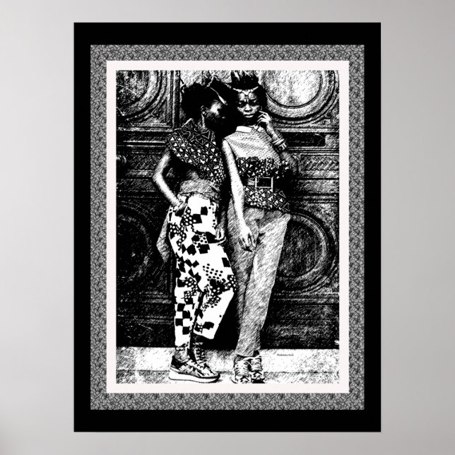 Pôster Moda Afro Pop Art Retro (Frente)