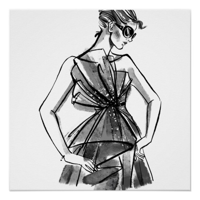 Pôster Moda de Couro Esboçada à Mão (Frente)