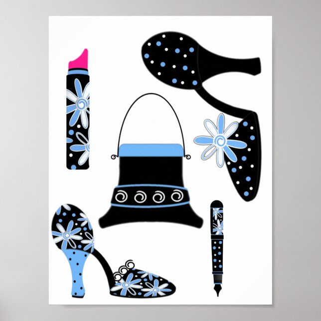 Poster Moda em azul (Frente)