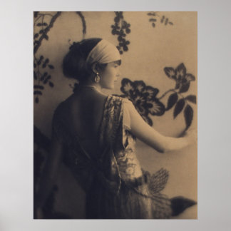 Poster Moda Flapper - Estilo de Vestido e Cabelo do 1920