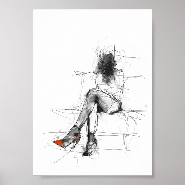 Poster Moda misteriosa - Abstrato em salto (Frente)