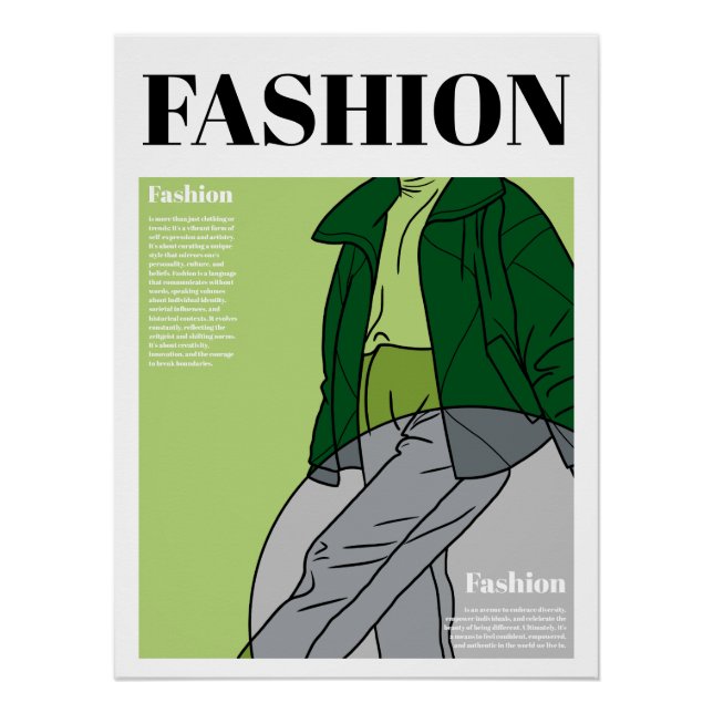 Pôster Moda: Puffer Casaco e Calças de Suor (Frente)