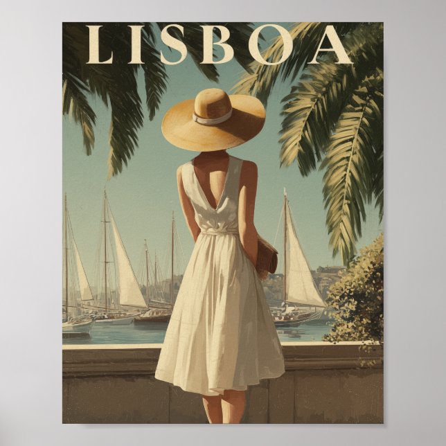 Poster moda retrô de Lisboa (Frente)