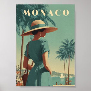 Poster moda vintage Mônaco anos 50