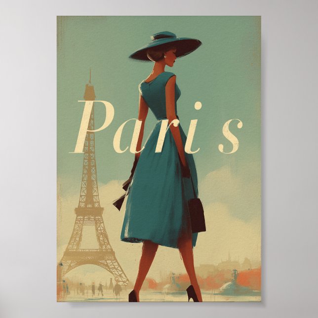 Poster Moda vintage parisiense (Frente)