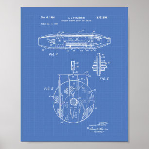 Pôster Modelo 1959 nuclear da arte do motor de jato da