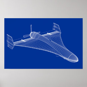 Poster Modelo 3D de drone militar