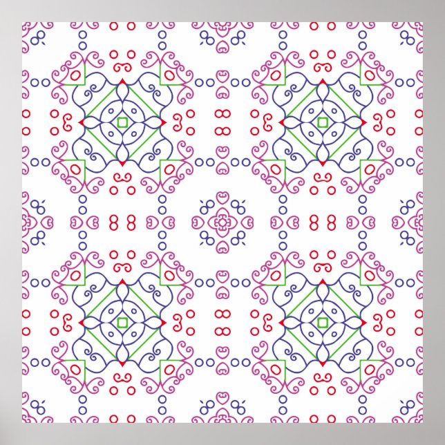 Poster modelo abstrato floral abstrato, arte, casa (Frente)