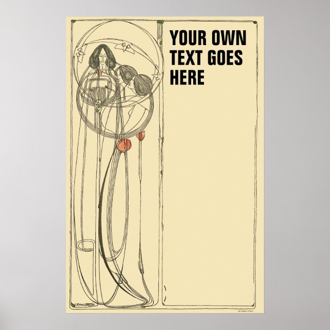 Poster Modelo Antigo Charles Rennie Mackintosh (Frente)