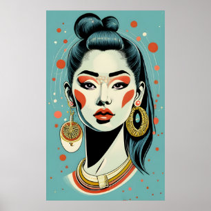 Poster Modelo chinês de moda