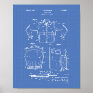 Poster Modelo da arte da patente da jaqueta de esporte