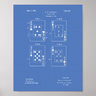 Poster Modelo da arte da patente dos cartões de jogo 192