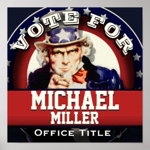 Pôster Modelo da Campanha Personalizada Tio Sam