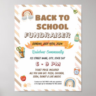 Poster Modelo da escola arco-íris Boho editável