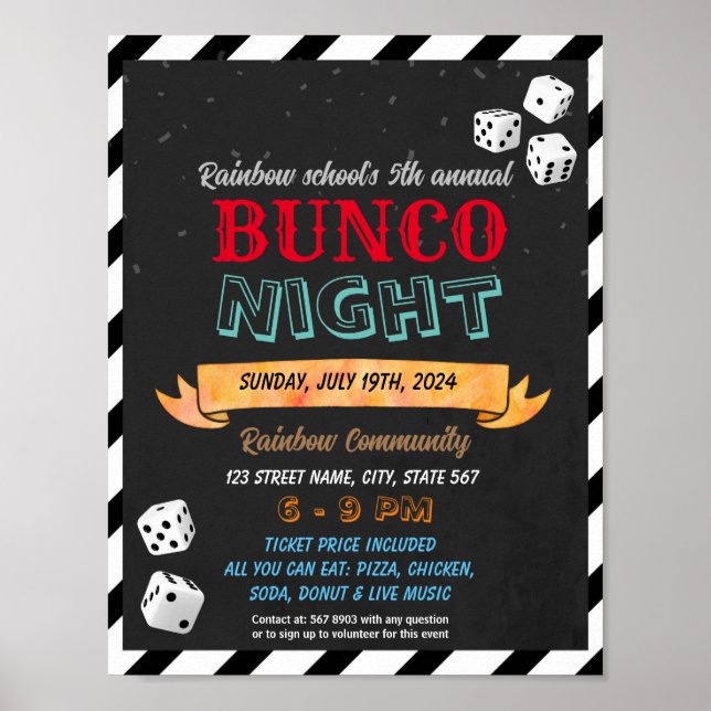 Poster Modelo da Noite de Bunco (Frente)