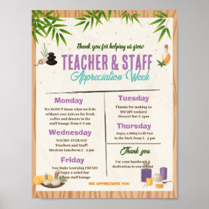 Poster Modelo da Semana de Apreciação de Professores e Fu