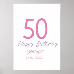 Poster modelo de 50º aniversário adicionar nome data ano