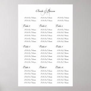 Pôster Modelo de assentos de casamento "Faça seu próprio"