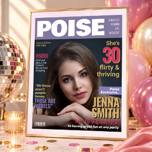 Poster Modelo de Capa da Revista Poise Presente de 30 Ano
