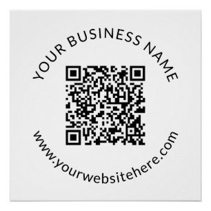 Pôster Modelo de código QR carregado com texto editável