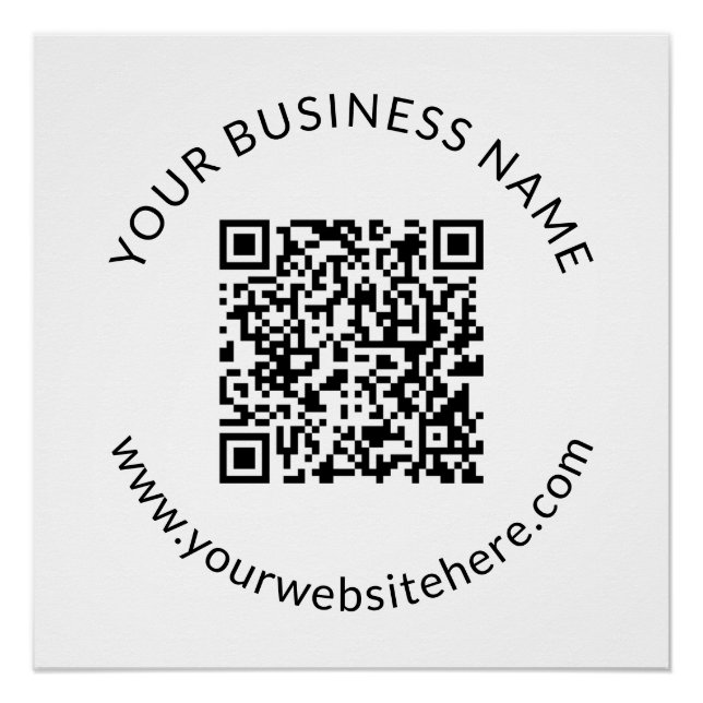 Pôster Modelo de código QR carregado com texto editável (Frente)