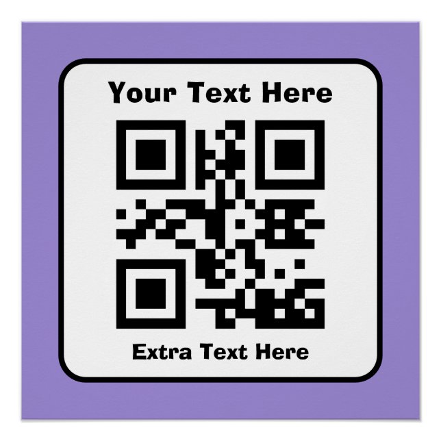 Pôster Modelo de código QR escaneável com texto editável (Frente)