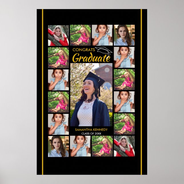 Poster modelo de Colagem de Fotografias - Formando 20XX (Frente)