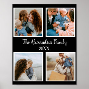 Poster Modelo de colagem de fotos da família 4 personali